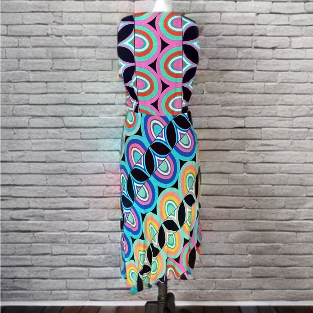 Anthropologie Kenzie Asymmetrical Dress Geometric Print Sleeveless Size 8